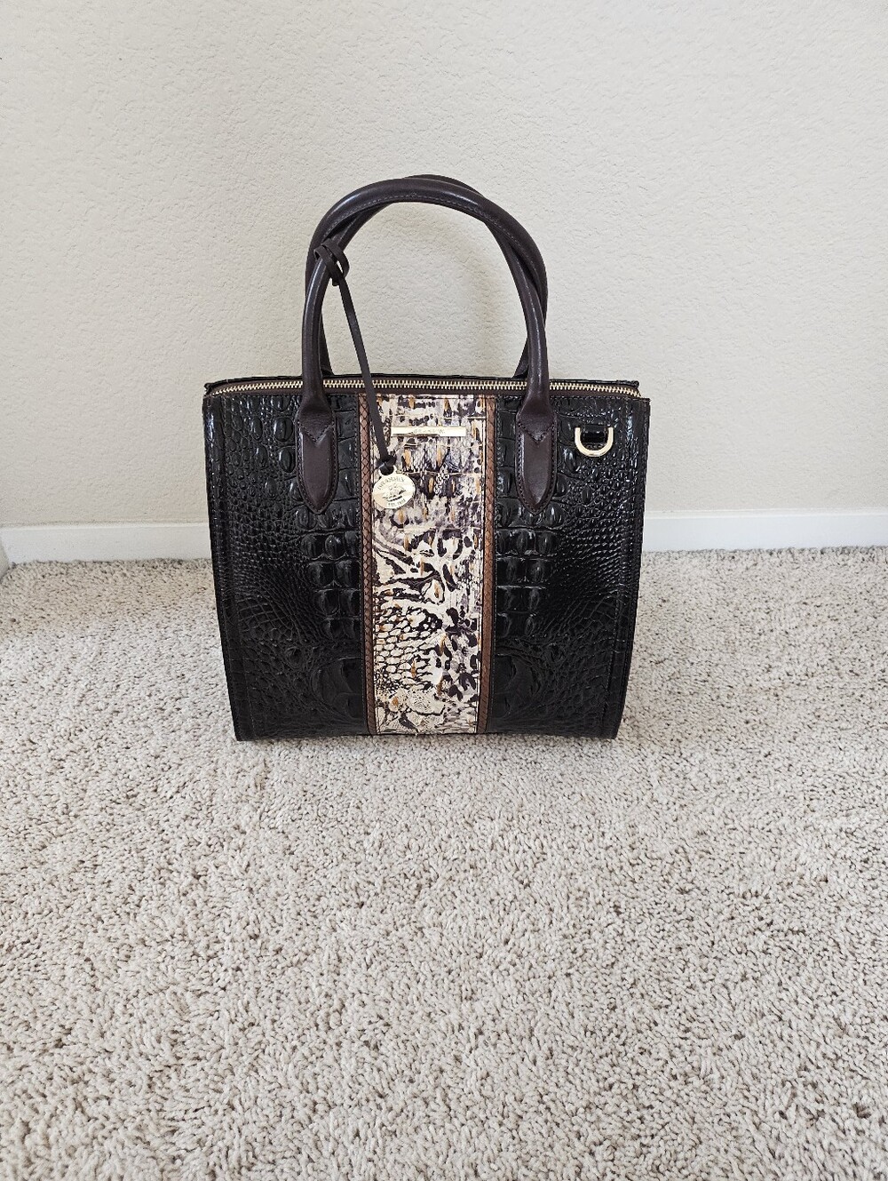 Brahmin Caroline Cocoa Goldspur Satchel - Picture 5 of 15